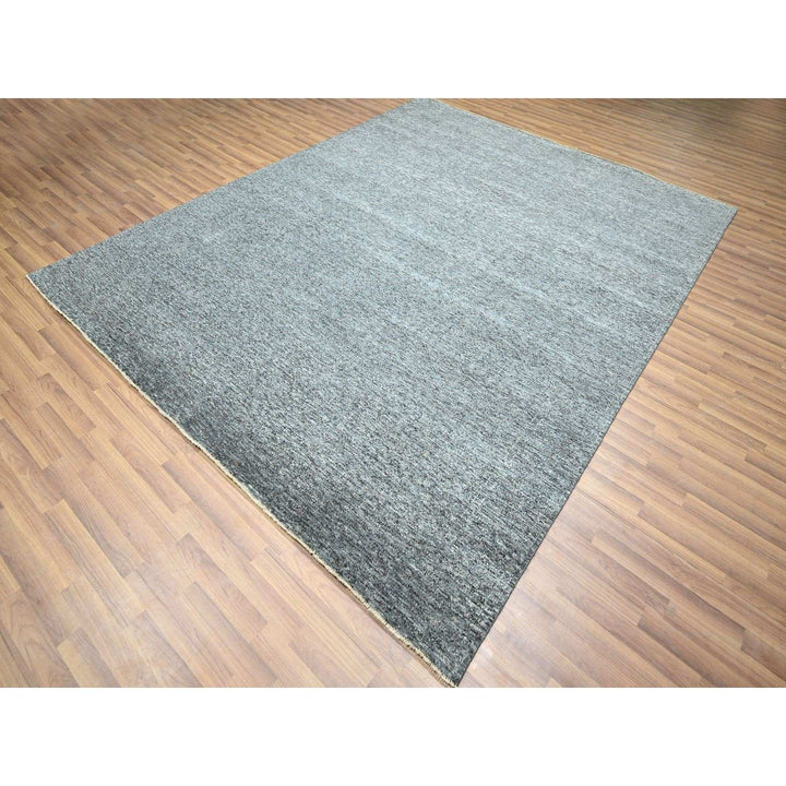 8'3" x 10'1" New Hand Knotted Grey Wool Rectangle Oriental Rug - MOA10276380
