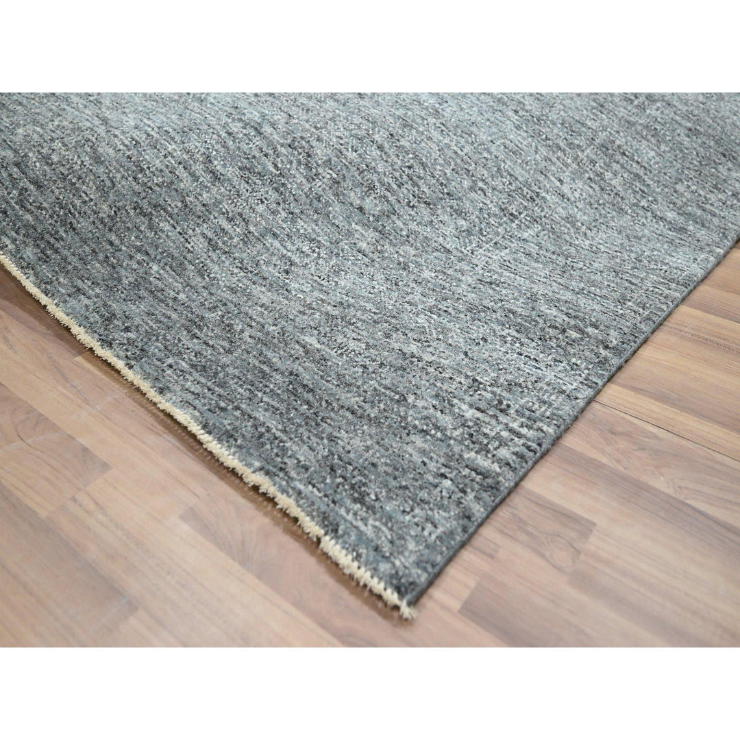 8'3" x 10'1" New Hand Knotted Grey Wool Rectangle Oriental Rug - MOA10276380