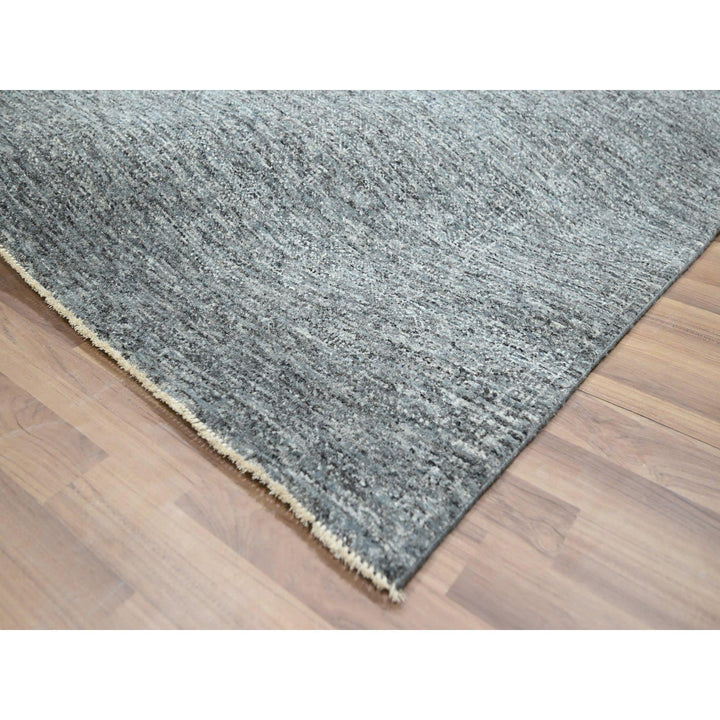 8'3" x 10'1" New Hand Knotted Grey Wool Rectangle Oriental Rug - MOA10276380