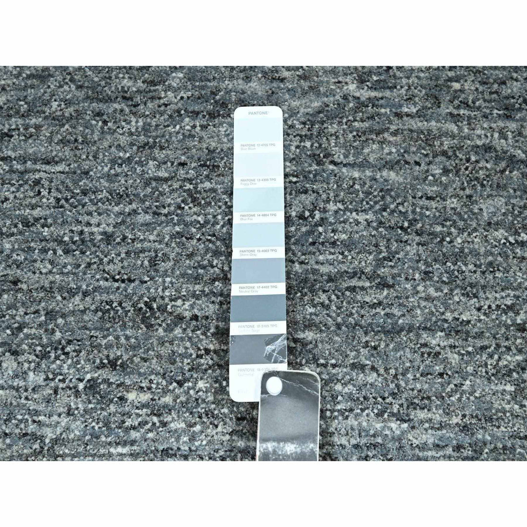 8'3" x 10'1" New Hand Knotted Grey Wool Rectangle Oriental Rug - MOA10276380