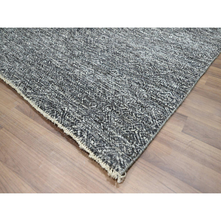 9'0" x 12'2" New Hand Knotted Grey Wool Rectangle Oriental Rug - MOA10276382