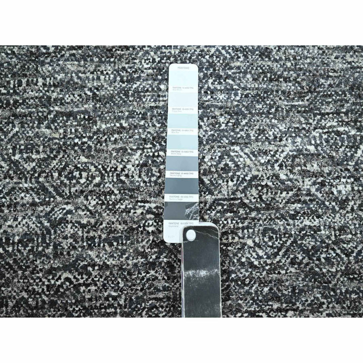 9'0" x 12'2" New Hand Knotted Grey Wool Rectangle Oriental Rug - MOA10276382