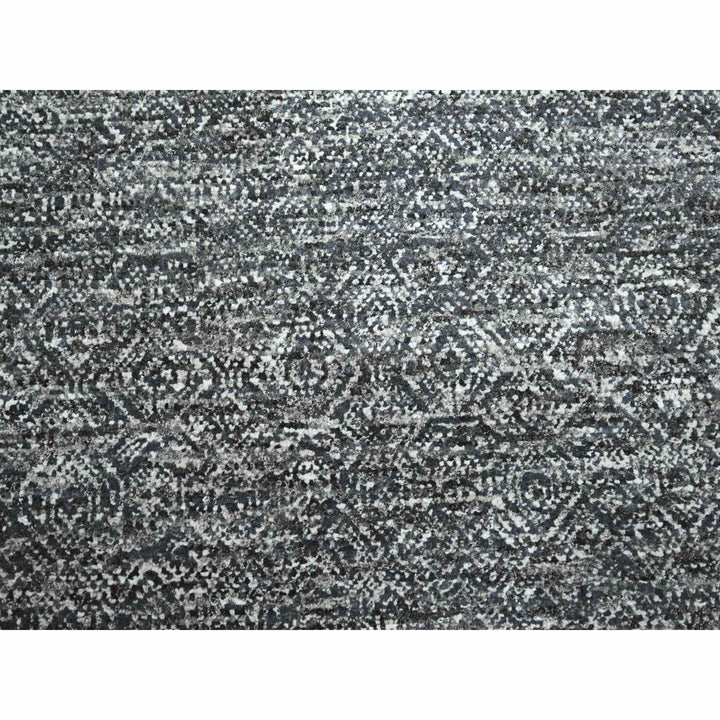 9'0" x 12'2" New Hand Knotted Grey Wool Rectangle Oriental Rug - MOA10276382