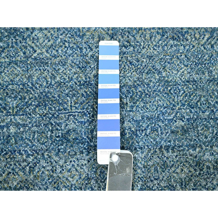 8'0" x 10'0" New Hand Knotted Blue Wool Rectangle Oriental Rug - MOA10276384