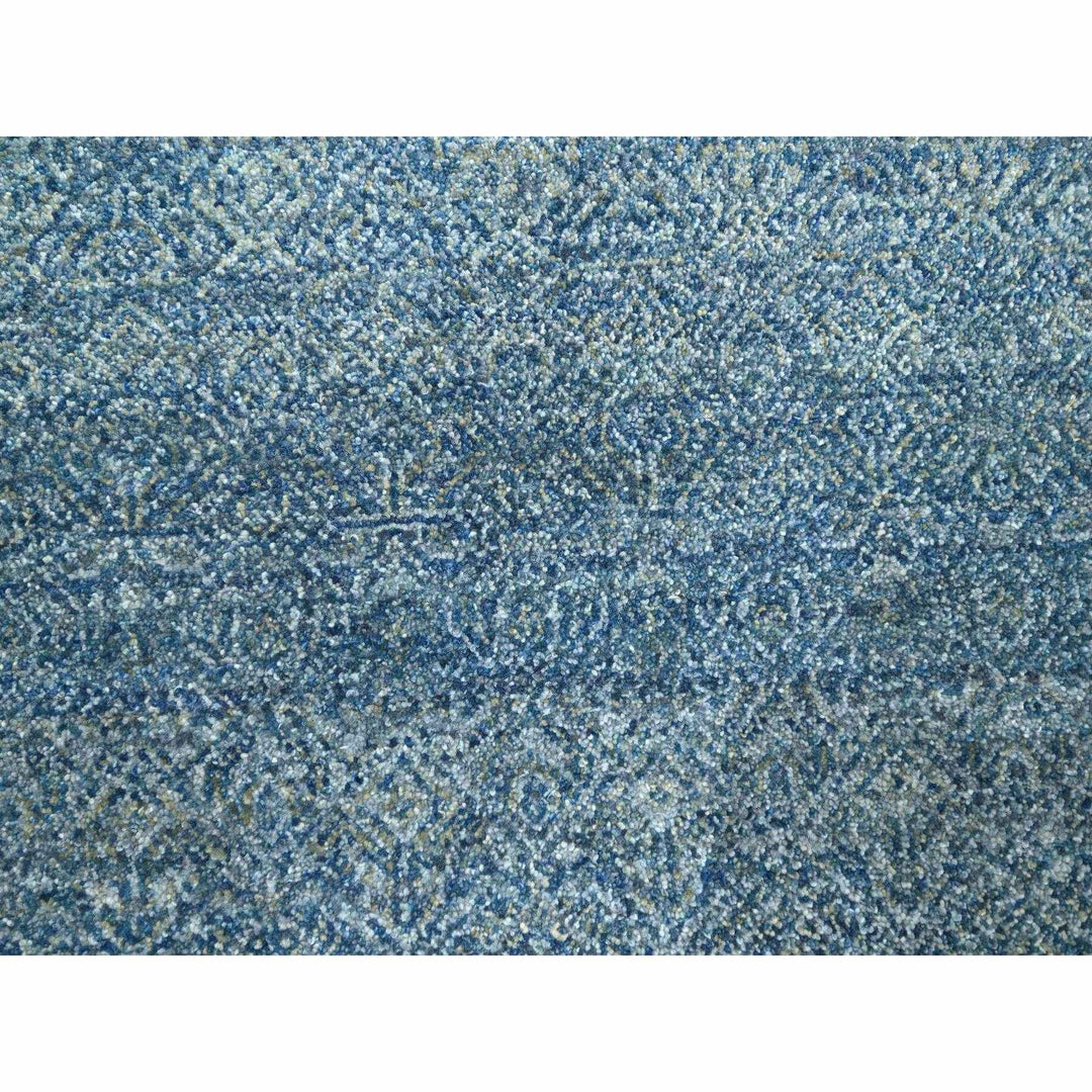 8'0" x 10'0" New Hand Knotted Blue Wool Rectangle Oriental Rug - MOA10276384