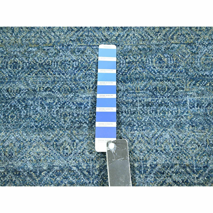 8'0" x 9'11" New Hand Knotted Blue Wool Rectangle Oriental Rug - MOA10276385