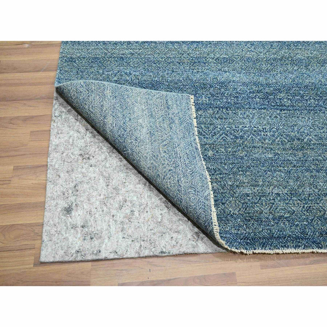 8'11" x 12'1" New Hand Knotted Blue Wool Rectangle Oriental Rug - MOA10276386
