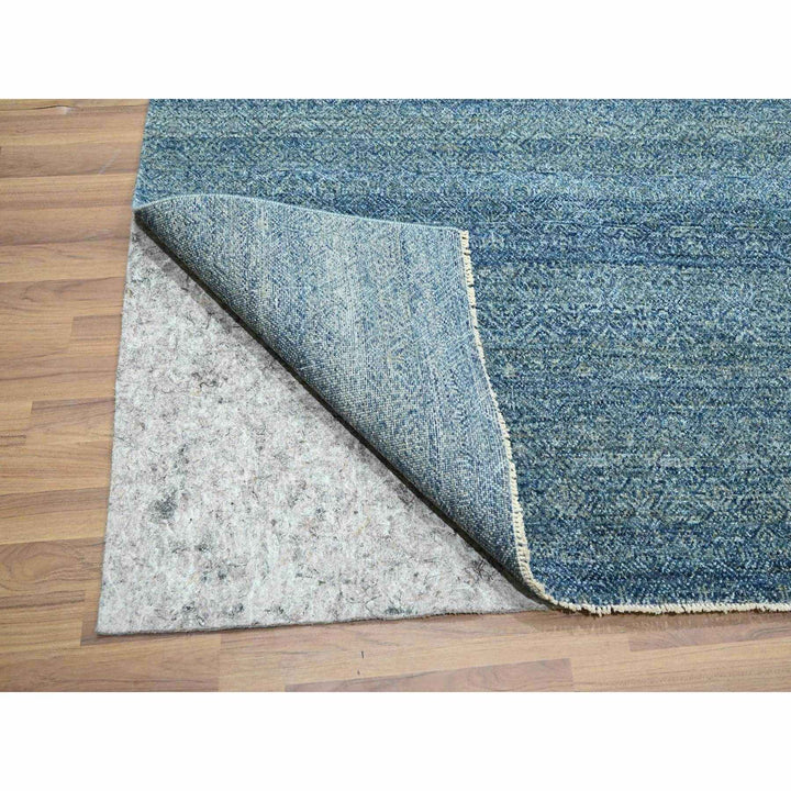 8'11" x 12'1" New Hand Knotted Blue Wool Rectangle Oriental Rug - MOA10276386
