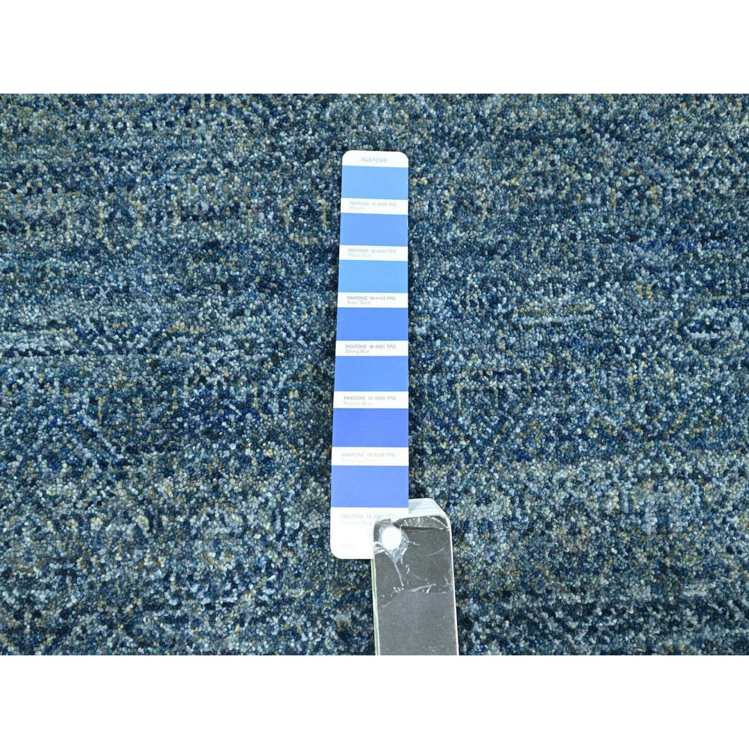 8'11" x 12'1" New Hand Knotted Blue Wool Rectangle Oriental Rug - MOA10276386