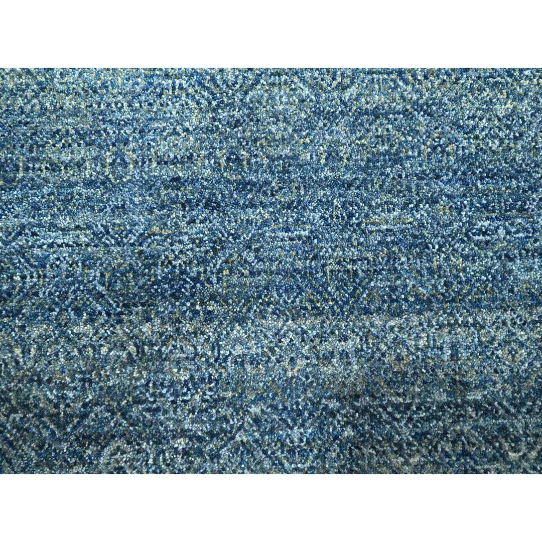 8'11" x 12'1" New Hand Knotted Blue Wool Rectangle Oriental Rug - MOA10276386