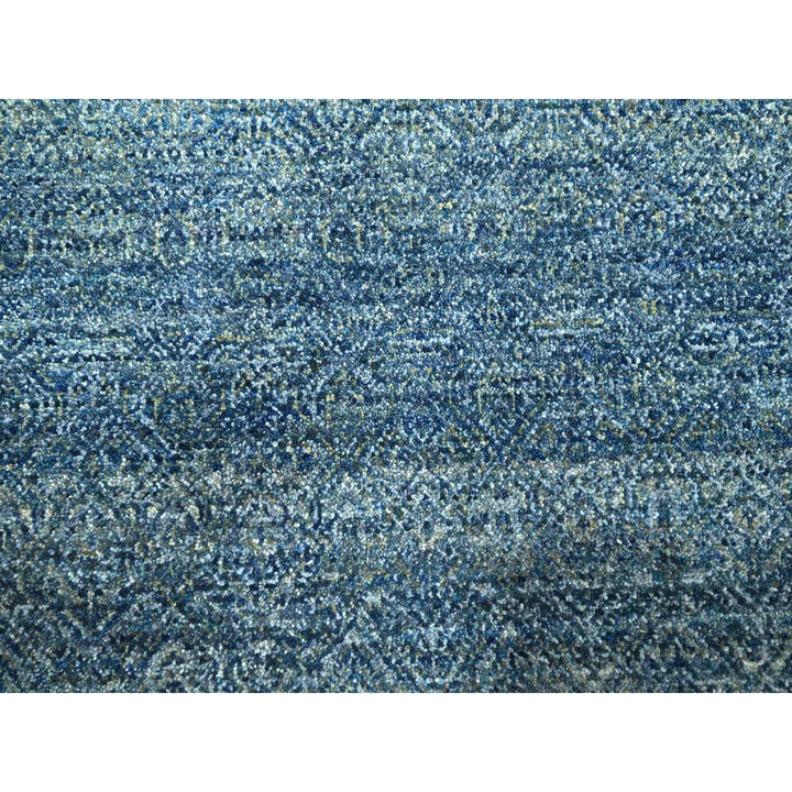 8'11" x 12'1" New Hand Knotted Blue Wool Rectangle Oriental Rug - MOA10276386