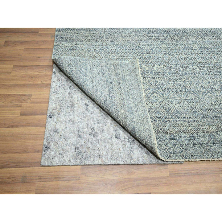9'0" x 11'10" New Hand Knotted Grey Wool Rectangle Oriental Rug - MOA10276387