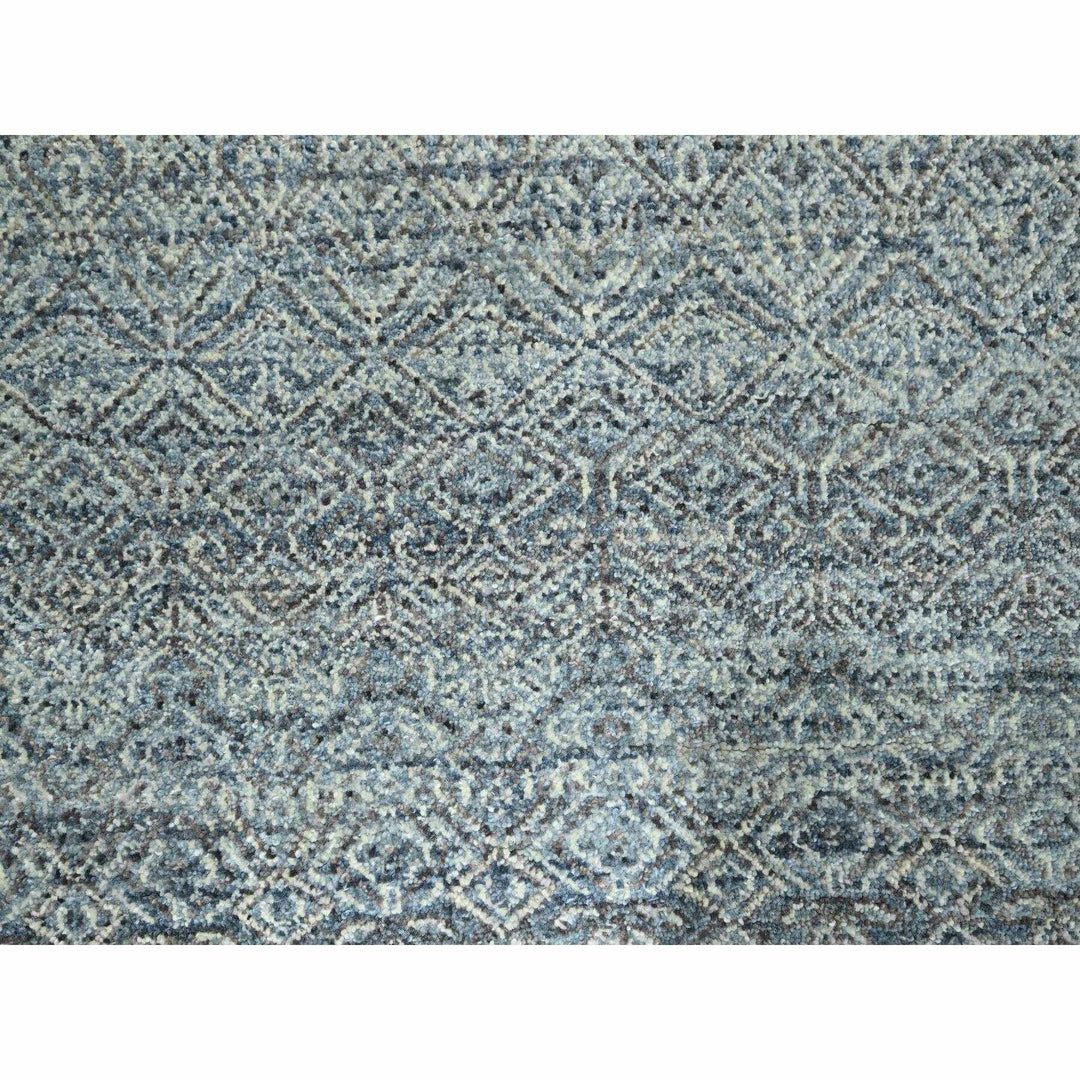 9'0" x 11'10" New Hand Knotted Grey Wool Rectangle Oriental Rug - MOA10276387