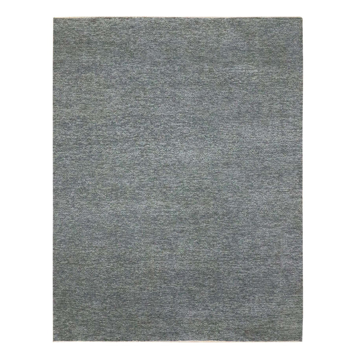 9'1" x 11'10" New Hand Knotted Grey Wool Rectangle Oriental Rug - MOA10276388