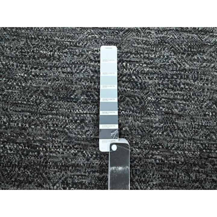 9'1" x 11'10" New Hand Knotted Grey Wool Rectangle Oriental Rug - MOA10276388