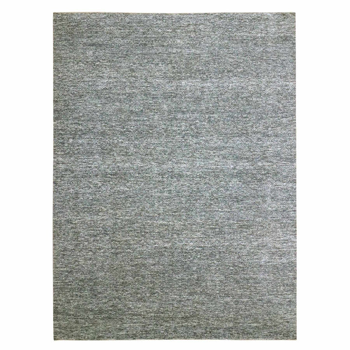 9'0" x 12'1" New Hand Knotted Grey Wool Rectangle Oriental Rug - MOA10276389