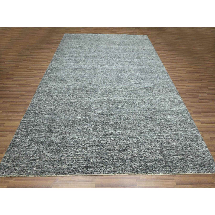 9'0" x 12'1" New Hand Knotted Grey Wool Rectangle Oriental Rug - MOA10276389