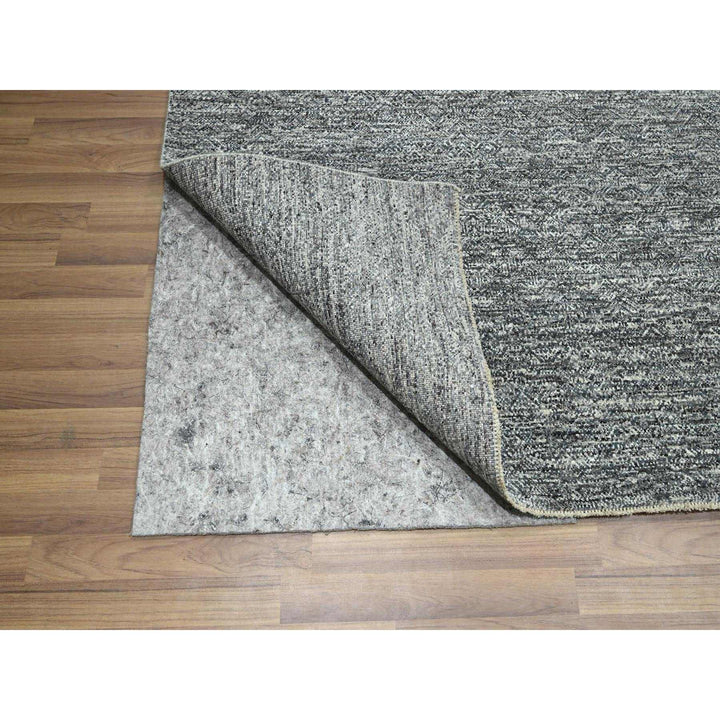 9'0" x 12'1" New Hand Knotted Grey Wool Rectangle Oriental Rug - MOA10276389