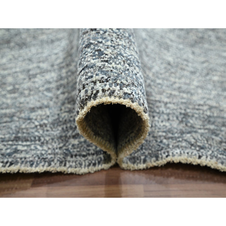 9'0" x 12'1" New Hand Knotted Grey Wool Rectangle Oriental Rug - MOA10276389