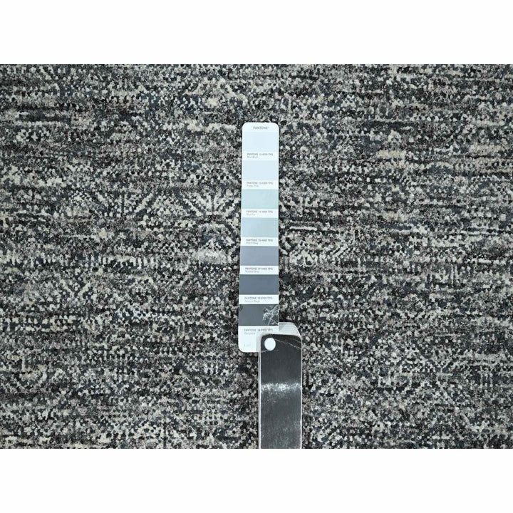9'0" x 12'1" New Hand Knotted Grey Wool Rectangle Oriental Rug - MOA10276389