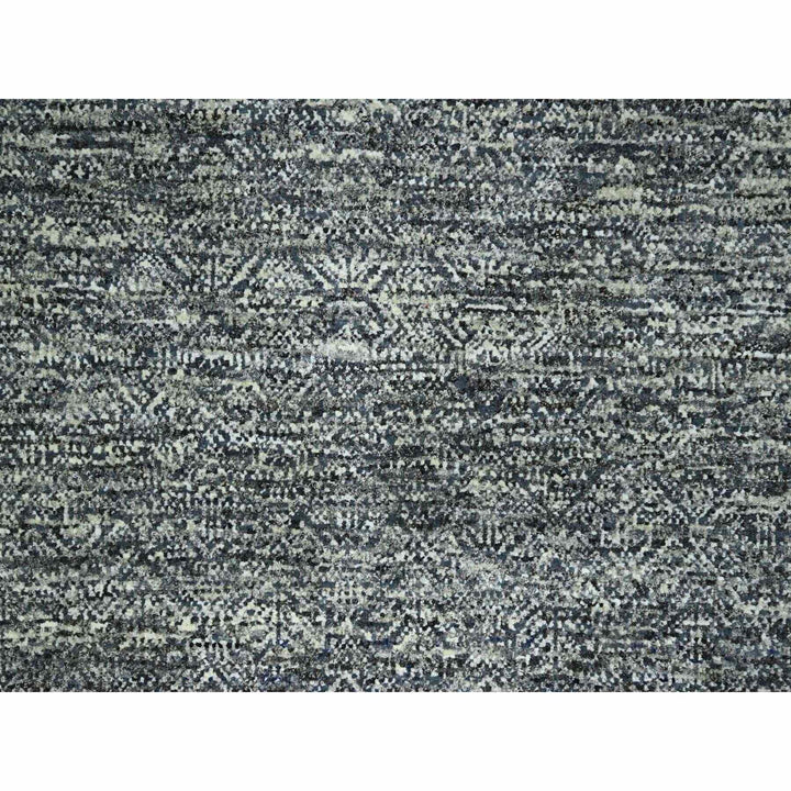 9'0" x 12'1" New Hand Knotted Grey Wool Rectangle Oriental Rug - MOA10276389