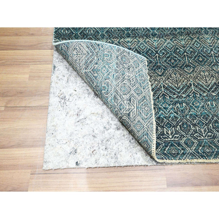 2'5" x 7'7" New Hand Knotted Blue Wool Runner Oriental Rug - MOA10276391