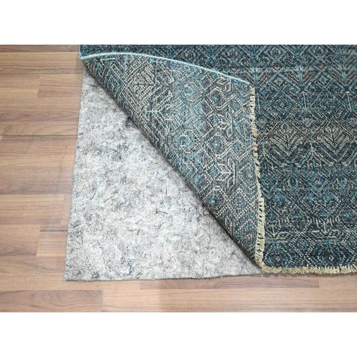 2'7" x 7'7" New Hand Knotted Blue Wool Runner Oriental Rug - MOA10276392