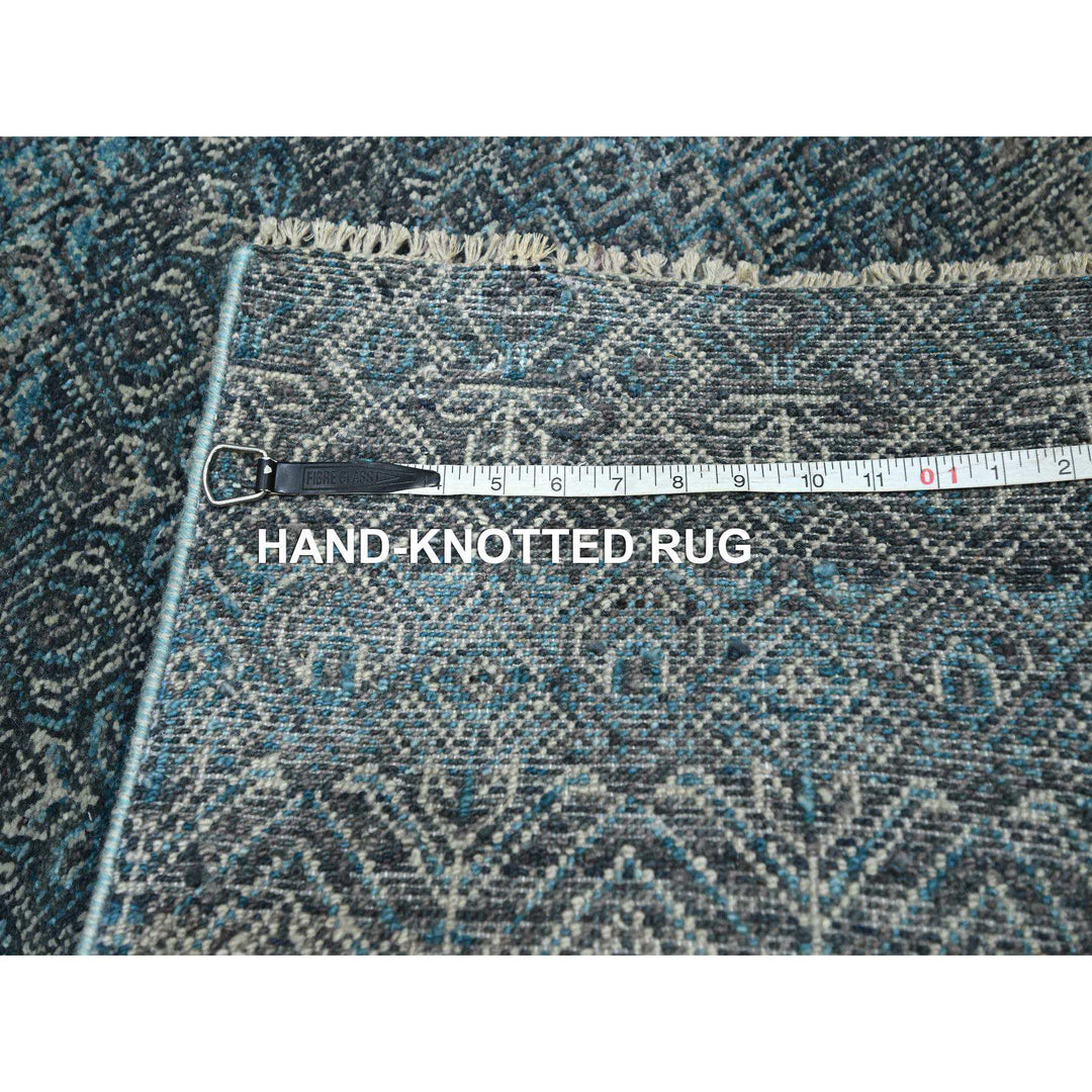 2'7" x 7'7" New Hand Knotted Blue Wool Runner Oriental Rug - MOA10276392