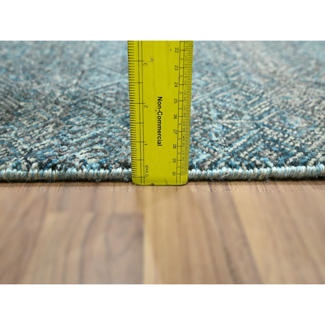 2'8" x 8'0" New Hand Knotted Blue Wool Runner Oriental Rug - MOA10276393