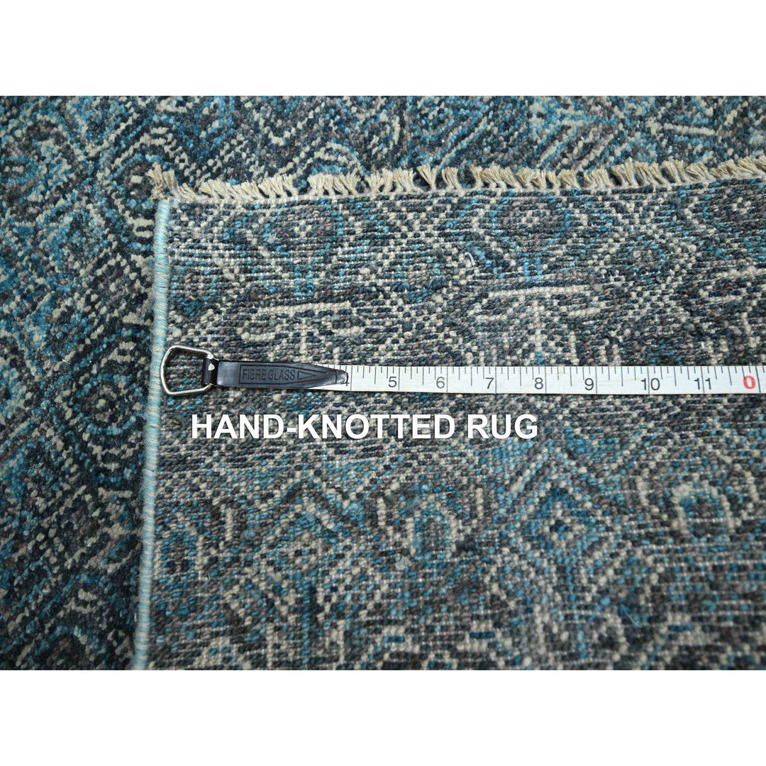 2'8" x 8'0" New Hand Knotted Blue Wool Runner Oriental Rug - MOA10276393