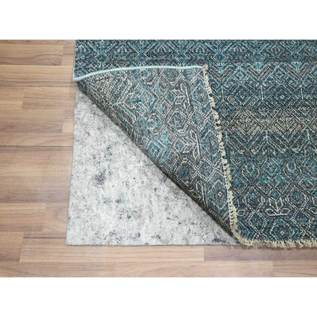 2'6" x 7'8" New Hand Knotted Blue Wool Runner Oriental Rug - MOA10276395