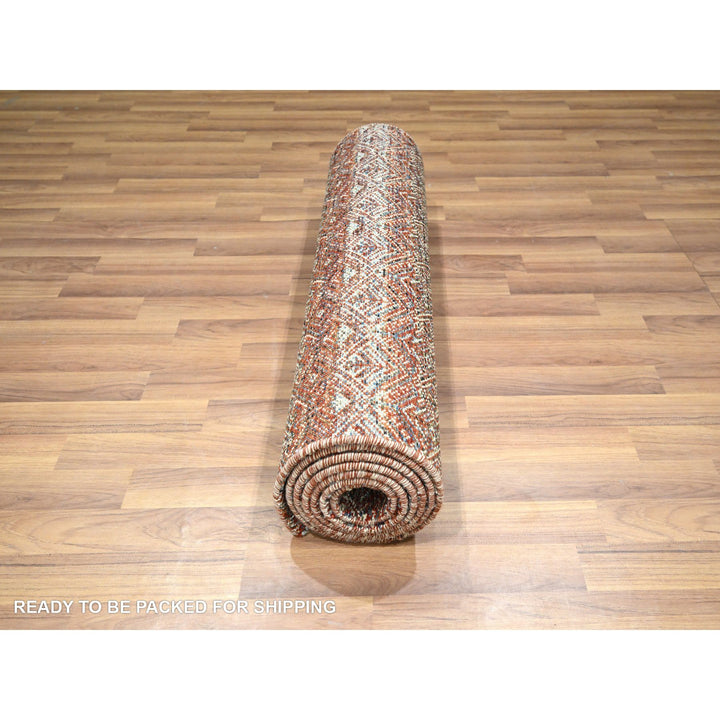 2'7" x 10'2" New Hand Knotted Red Wool Runner Oriental Rug - MOA10276397