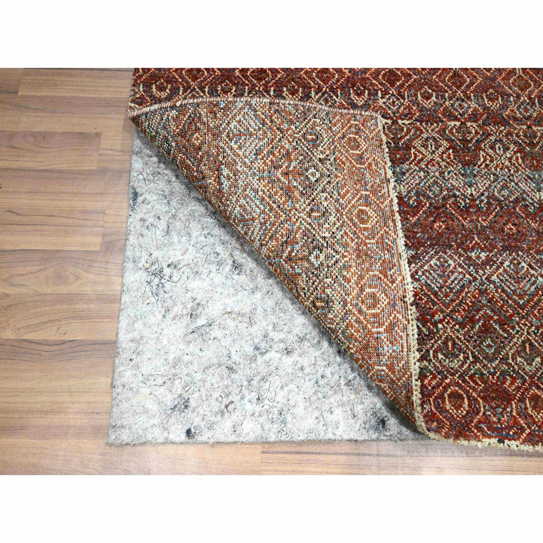 2'7" x 10'2" New Hand Knotted Red Wool Runner Oriental Rug - MOA10276398