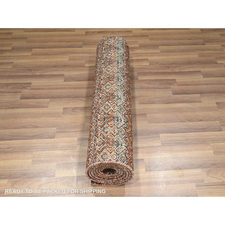 2'7" x 10'2" New Hand Knotted Red Wool Runner Oriental Rug - MOA10276398