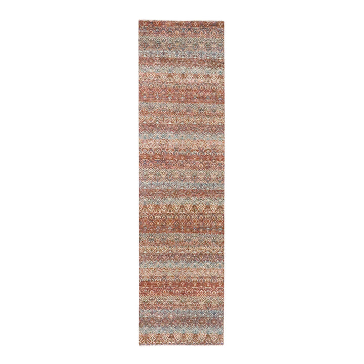 2'7" x 9'11" New Hand Knotted Red Wool Runner Oriental Rug - MOA10276399