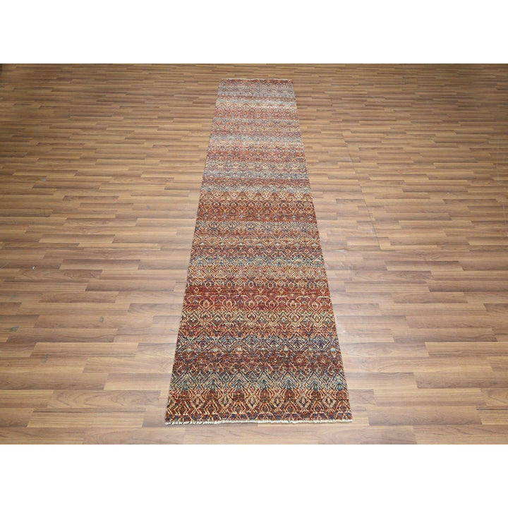 2'7" x 9'11" New Hand Knotted Red Wool Runner Oriental Rug - MOA10276399