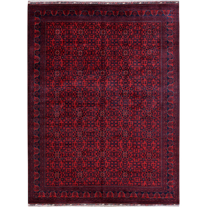 9'9" x 13'3" New Hand Knotted Red Wool Rectangle Oriental Rug - MOA102763