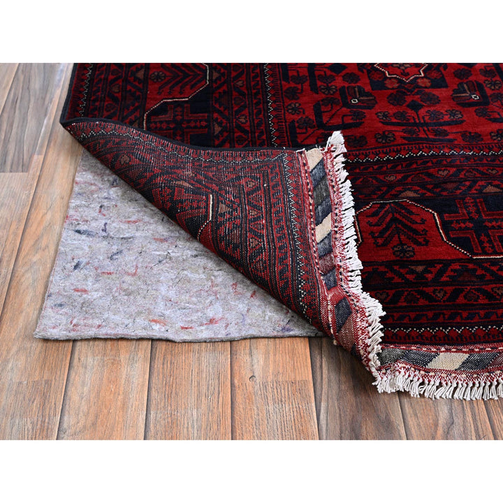 9'9" x 13'3" New Hand Knotted Red Wool Rectangle Oriental Rug - MOA102763