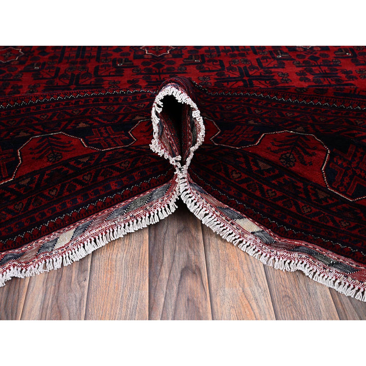9'9" x 13'3" New Hand Knotted Red Wool Rectangle Oriental Rug - MOA102763