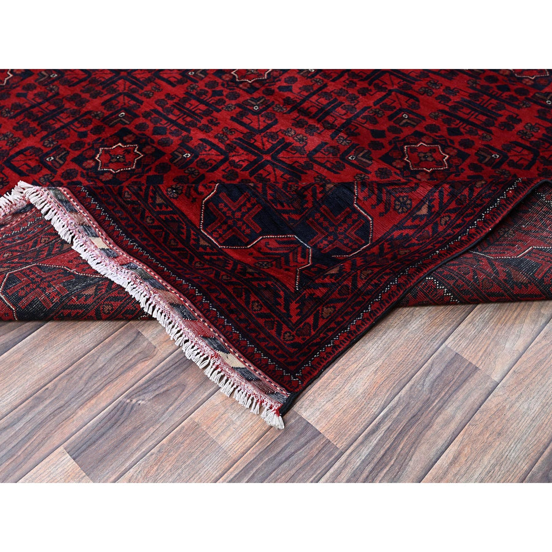 9'9" x 13'3" New Hand Knotted Red Wool Rectangle Oriental Rug - MOA102763