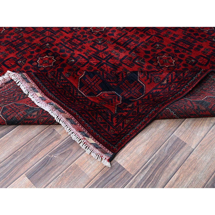 9'9" x 13'3" New Hand Knotted Red Wool Rectangle Oriental Rug - MOA102763