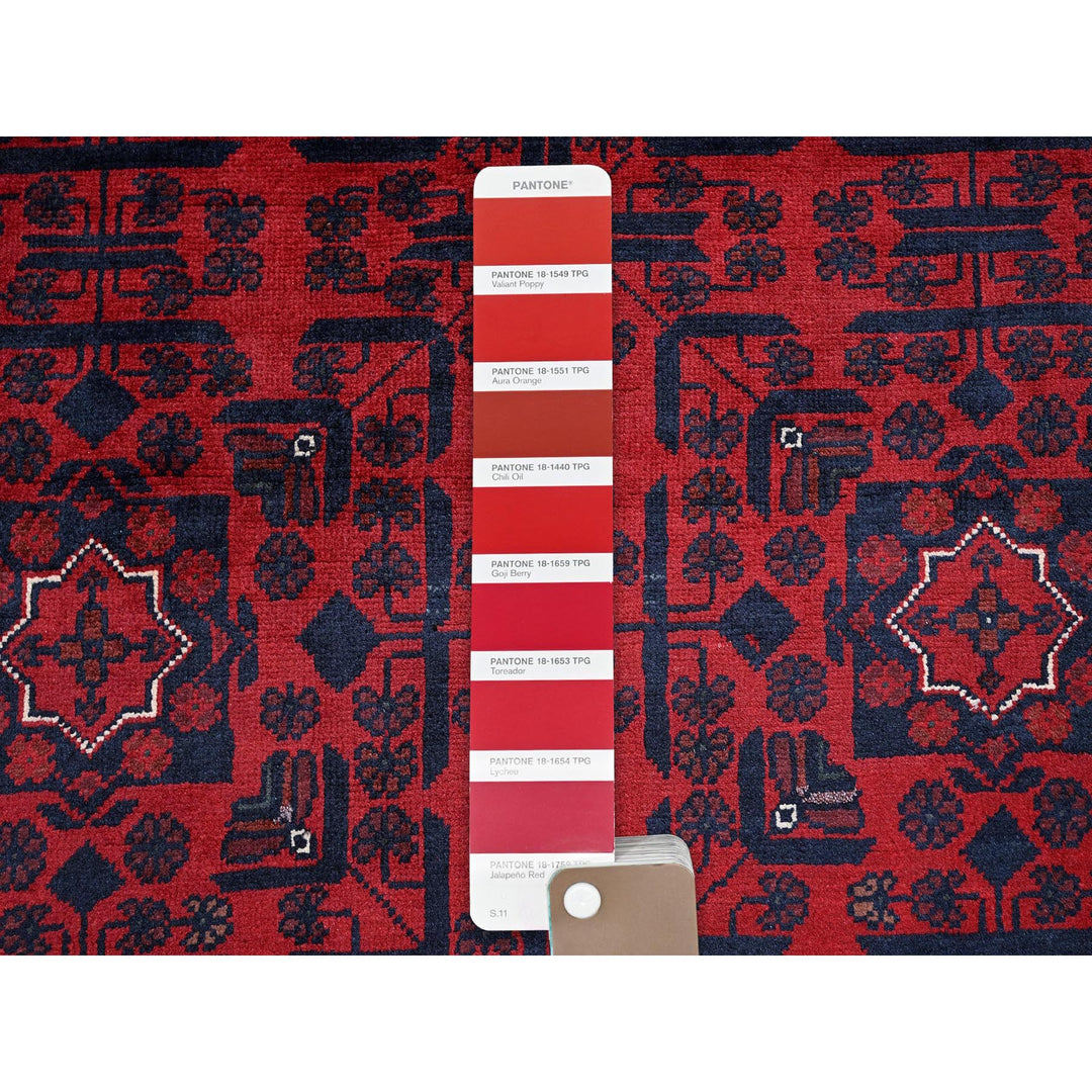 9'9" x 13'3" New Hand Knotted Red Wool Rectangle Oriental Rug - MOA102763
