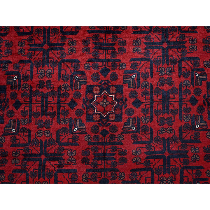 9'9" x 13'3" New Hand Knotted Red Wool Rectangle Oriental Rug - MOA102763