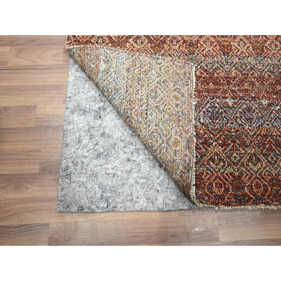 2'6" x 10'2" New Hand Knotted Red Wool Runner Oriental Rug - MOA10276400