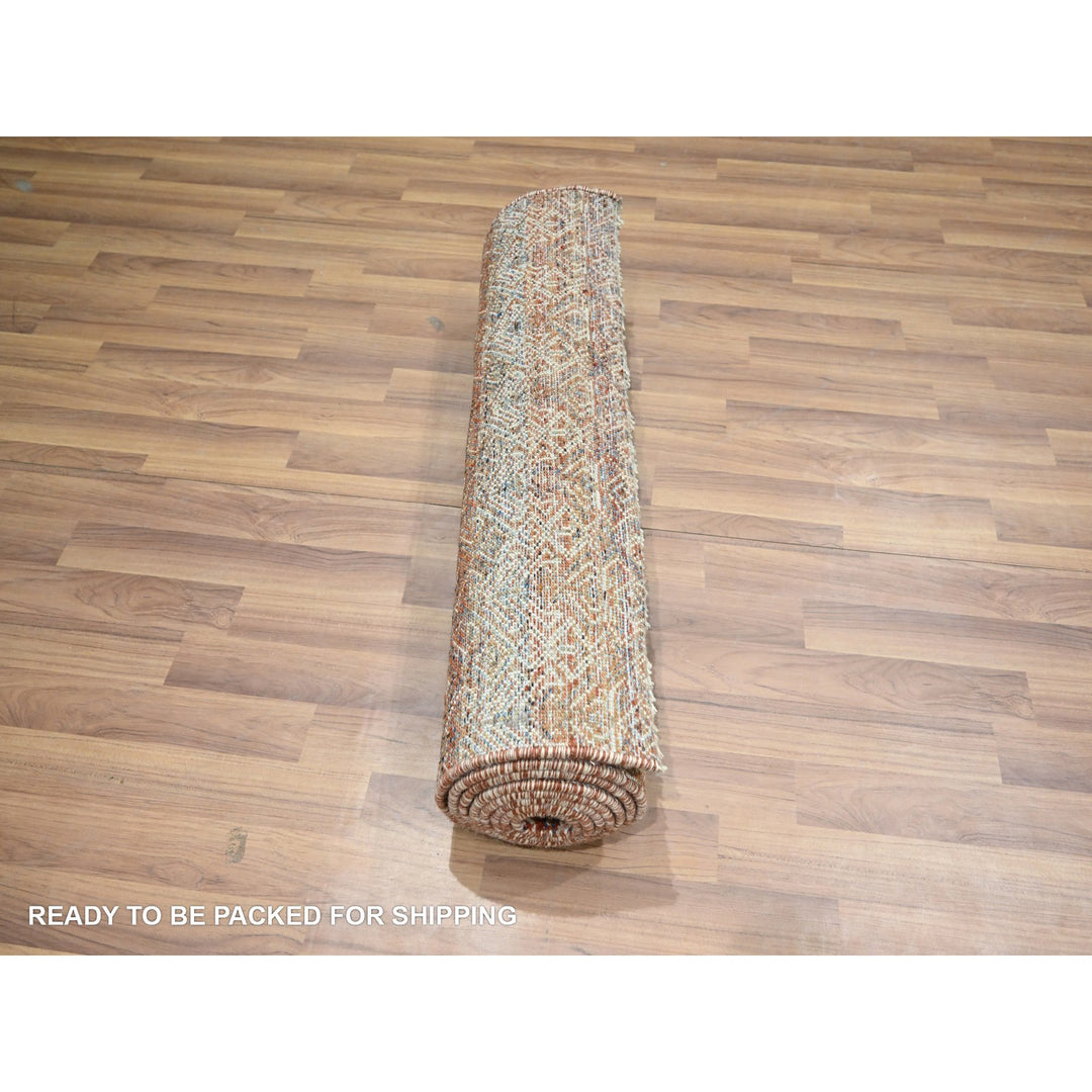 2'6" x 10'2" New Hand Knotted Red Wool Runner Oriental Rug - MOA10276401