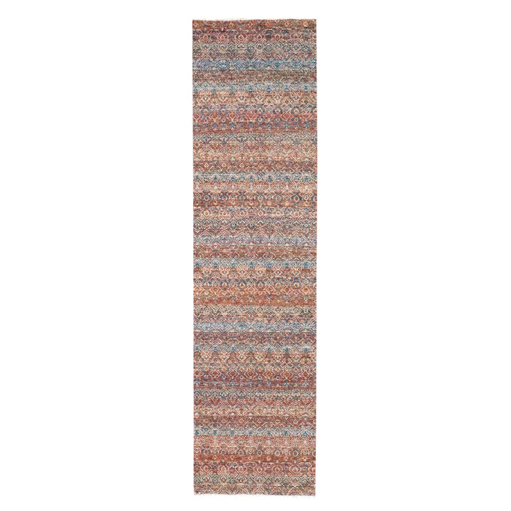 2'7" x 10'0" New Hand Knotted Red Wool Runner Oriental Rug - MOA10276402