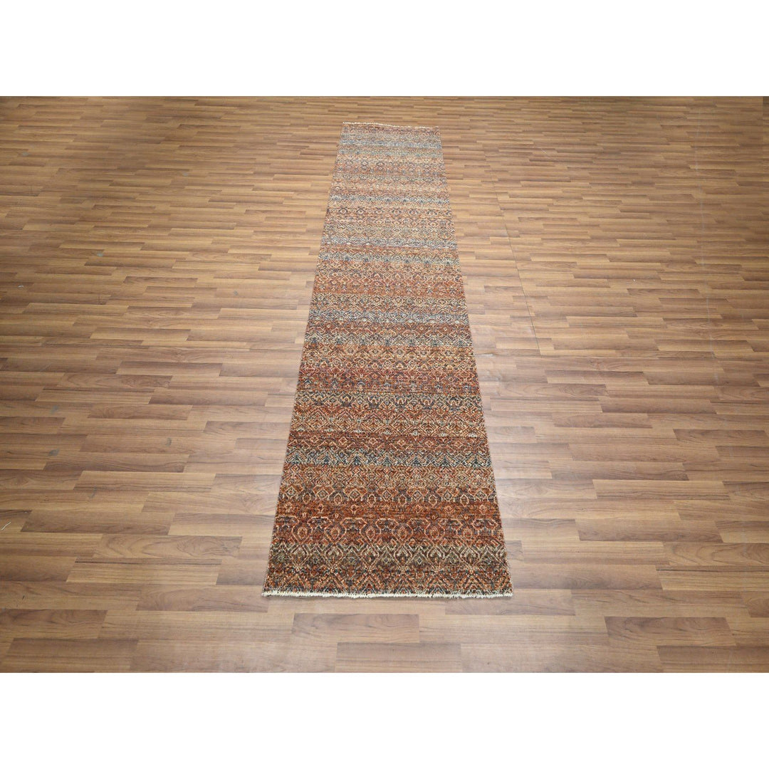 2'7" x 10'0" New Hand Knotted Red Wool Runner Oriental Rug - MOA10276403