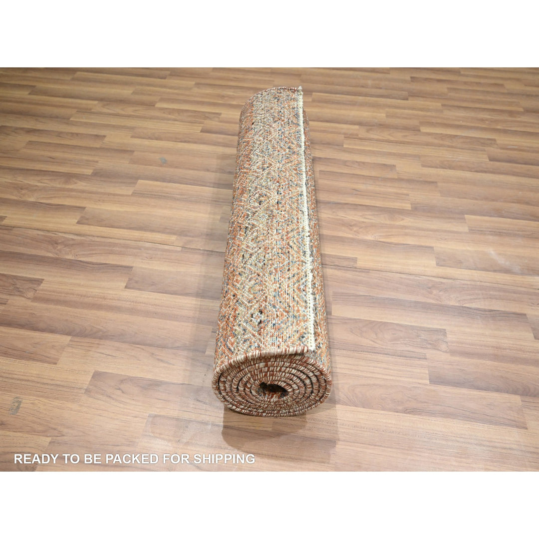 2'7" x 10'0" New Hand Knotted Red Wool Runner Oriental Rug - MOA10276403
