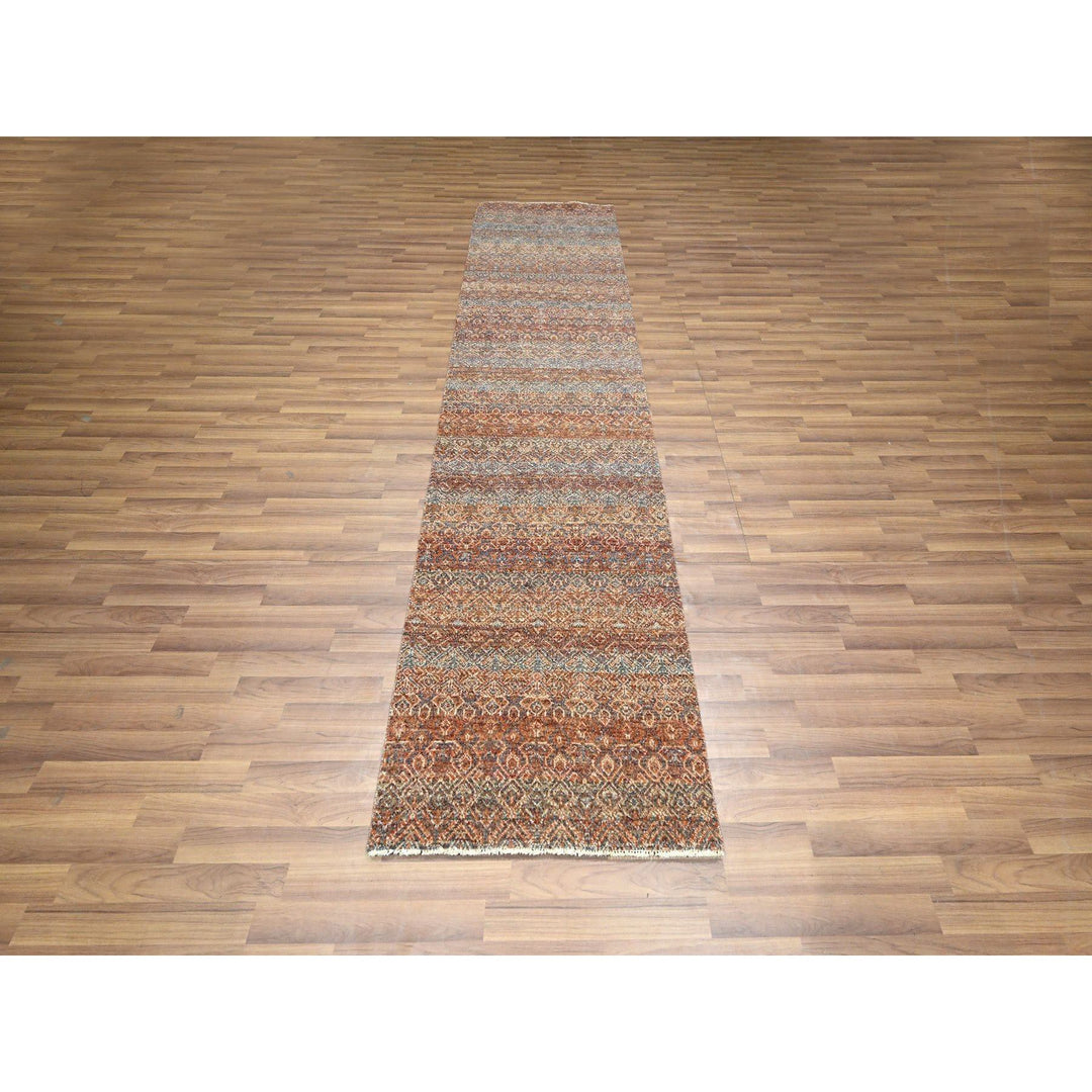 2'7" x 9'11" New Hand Knotted Red Wool Runner Oriental Rug - MOA10276404
