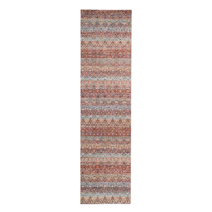 2'7" x 9'11" New Hand Knotted Red Wool Runner Oriental Rug - MOA10276405
